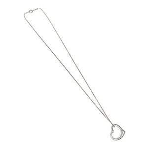 TIFFANY Co Silver Elsa Peretti Open Heart Necklace